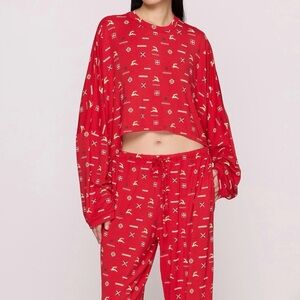 SKIMS Sleep Cropped Long Sleeve Pajama Top